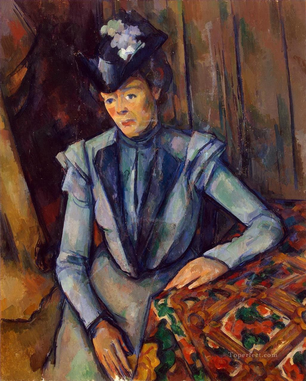 Woman in Blue Madame Cezanne Paul Cezanne Oil Paintings